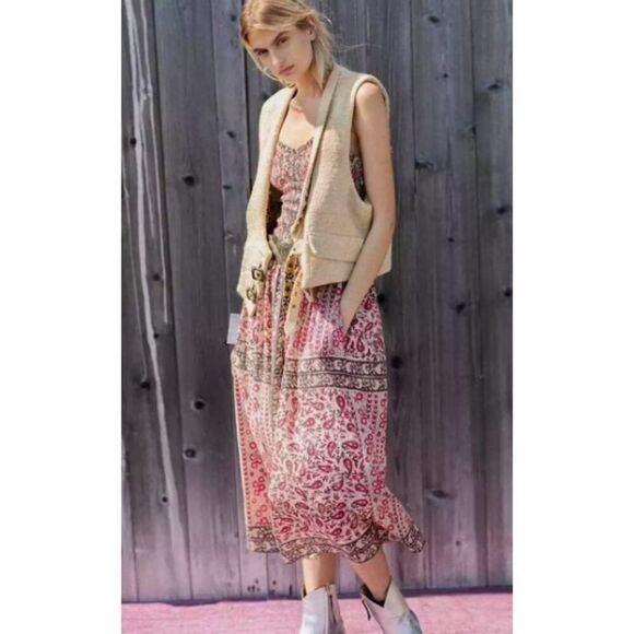 Alix of Bohemia Luna Bandana Midi Dress Sz. L - Picture 2 of 10